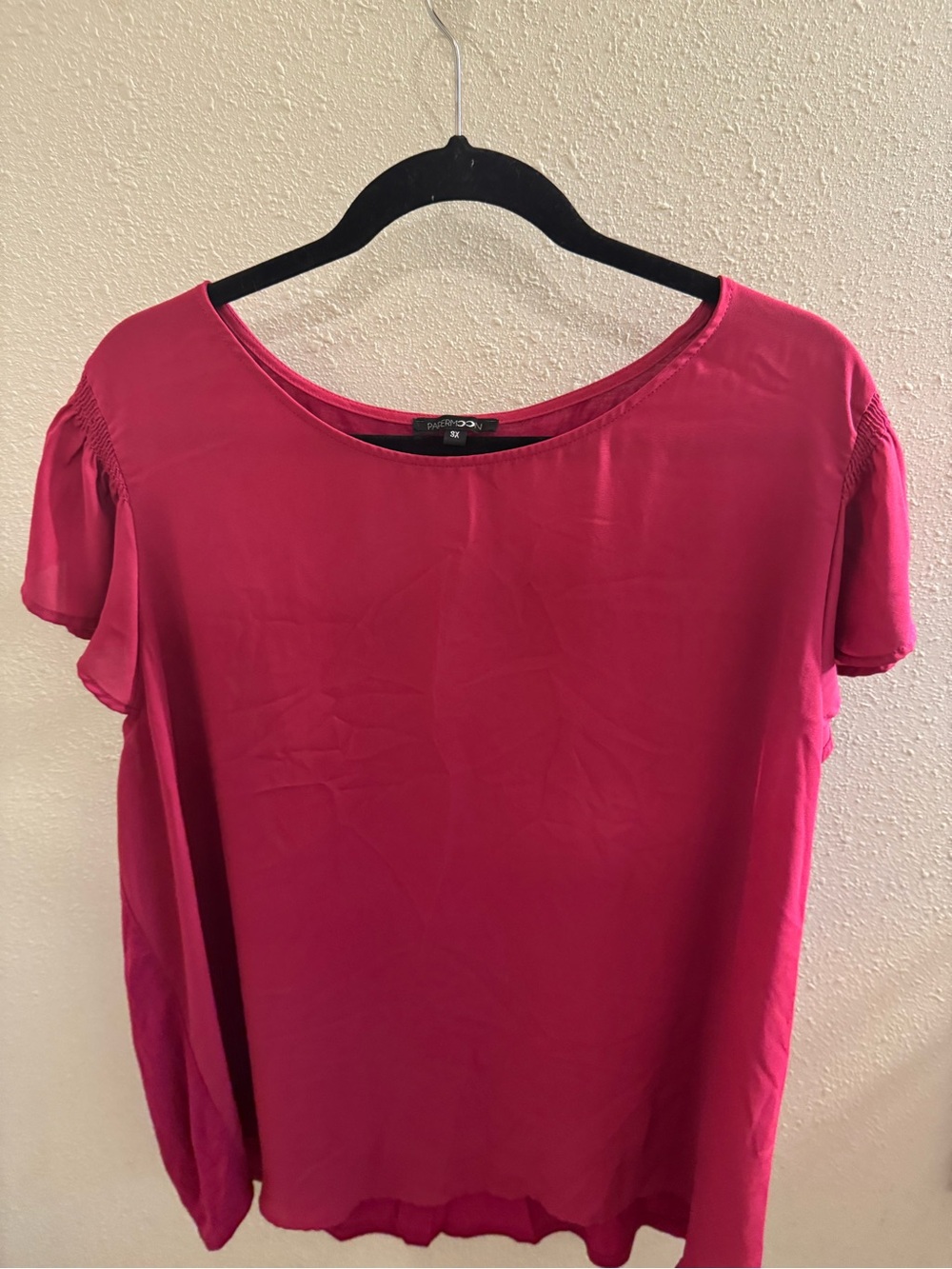 Papermoon Fuchsia Short Sleeve Blouse